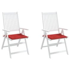 Vidaxl Podušky na zahradní židli 2 ks červené 40x40x3 cm látka oxford