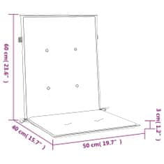 Vidaxl Podušky na židli nízké opěradlo 4 ks červené 100x50x3 cm oxford