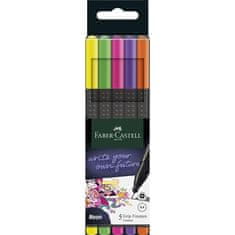 Faber-Castell Linery "Grip", sada, 5 neonových barev, 0,4 mm, 151603