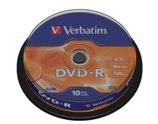 HADEX VERBATIM DVD-R(10-Pack)Spindl/MattSlvr/16x/4.7GB