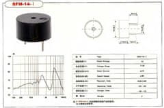 HADEX Piezobzučák 14mm,napájení 3-24V/10mA