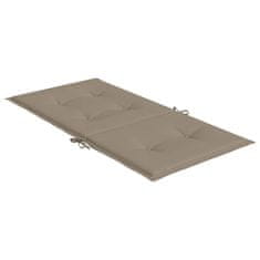 Vidaxl Podušky na židli nízké opěradlo 2 ks taupe 100x50x3 cm oxford