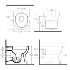 ISVEA ABSOLUTE závěsná WC mísa, Rimless, 35x50cm, bílá 10AB02002 - Isvea