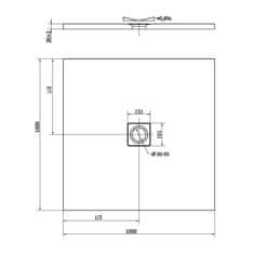 POLYSAN FLEXIA vanička z litého mramoru s možností úpravy rozměru, 100x100cm, bílá mat 71552MAT - Polysan