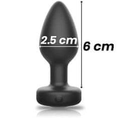 BLACK&SILVER Ibiza Remote Control Anal Plug (Small), vibrační šperk do zadečku s ovladačem