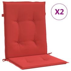 Vidaxl Podušky na židli nízké opěradlo 2 ks červené 100x50x3 cm oxford