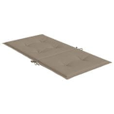 Vidaxl Podušky na židli nízké opěradlo 6 ks taupe 100x50x3 cm oxford