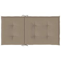 Vidaxl Podušky na židli nízké opěradlo 2 ks taupe 100x50x3 cm oxford