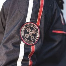 W-TEC Pánská textilní bunda Jawo Barva černá s červeným a bílým pruhem, Velikost 5XL