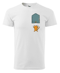 Fenomeno Pánské tričko Padající kočka Velikost: 4XL, Barva trička: Bílé