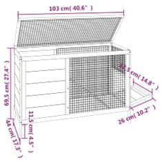 Petromila Králíkárna moka 103 x 44 x 69,5 cm masivní borové dřevo