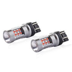 AMIO LED žárovky CANBUS 24SMD 3030 1157 T20 7443 21 / 5W červená 12V / 24V