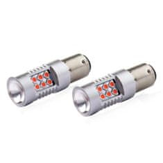 AMIO LED žárovky CANBUS 3030 24SMD 1157 BAY15D P21 / 5W červená 12V / 24V