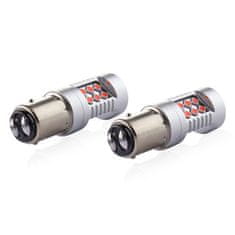 AMIO LED žárovky CANBUS 3030 24SMD 1157 BAY15D P21 / 5W červená 12V / 24V