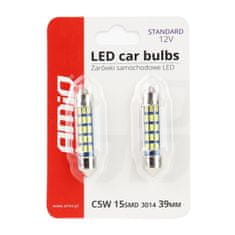 AMIO LED žárovky Standard 3014 15smd Firstenoon C5W C10W C3W 39mm bílý 12V