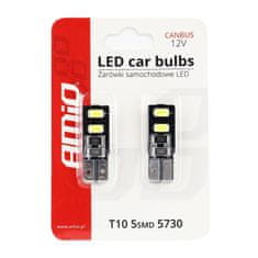 AMIO LED žárovky CANBUS 4SMD 5730 T10 (W5W) Bílá