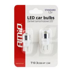 AMIO LED žárovky Standardní T10 W5W 3xCob HP 1,5W 12V čočky