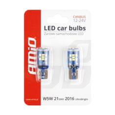 AMIO LED žárovky CANBUS 21SMD UltraPight 2016 T10 W5W White 12V / 24V