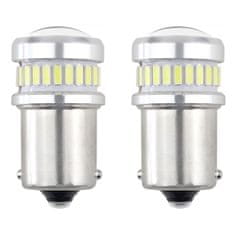 AMIO LED žárovky CANBUS 3014 24SMD + 3030 6SMD 1156 BA15S P21W R10W R5W White 12V / 24V