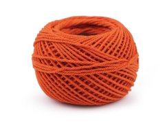 Kraftika 1ks (06) oranžová mrkvová bavlněná příze macrame /