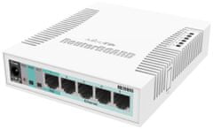 Mikrotik RouterBOARD RB260GS/ nastavitelný 5-portový gigabit smart switch SFP cage/ SwOS/ zdroj