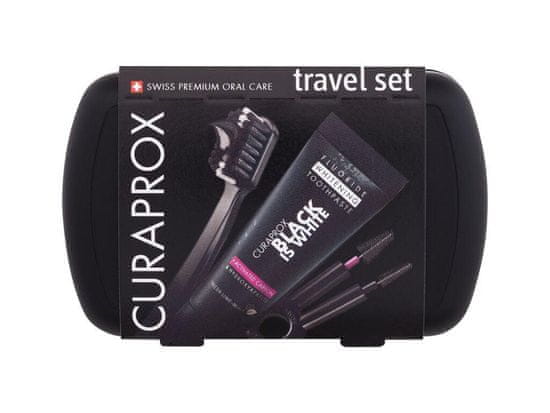 Curaprox 1ks black is white travel set, zubní kartáček