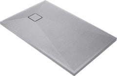 BPS-koupelny Obdélníková sprchová vanička Correo 100x90 cm, granit, šedá metalic - KQR S45B