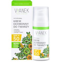 Vianek Ochranný krém na obličej SPF50, Normalizační, Ochrana před sluncem, Matující efekt, 50ml