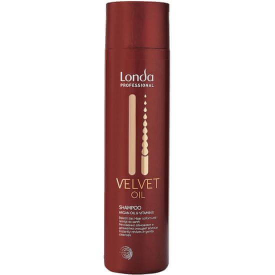 Londa Velvet Oil - Šampon pro suché a normální vlasy, snadnost a pohodlí použití, unikátní kombinace účinných látek, 250ml