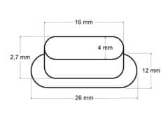 Kraftika 50pár ikl průchodka s podložkou ovál 4x16 mm