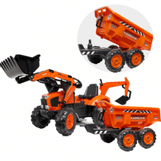 Falk Falk Traktor Kubota Oranžový S Přívěsem Od