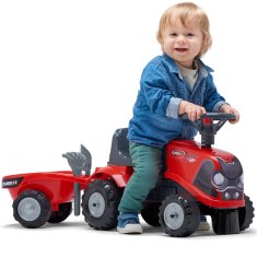 Falk Falk Traktor Baby Case Ih Ride-On Červený S Přívěsem + Akc. Od 12 Měsíců