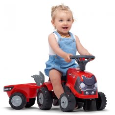 Falk Falk Traktor Baby Case Ih Ride-On Červený S Přívěsem + Akc. Od 12 Měsíců