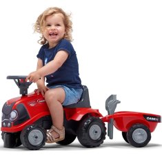 Falk Falk Traktor Baby Case Ih Ride-On Červený S Přívěsem + Akc. Od 12 Měsíců