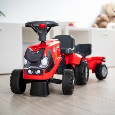 Falk Falk Traktor Baby Case Ih Ride-On Červený S Přívěsem + Akc. Od 12 Měsíců