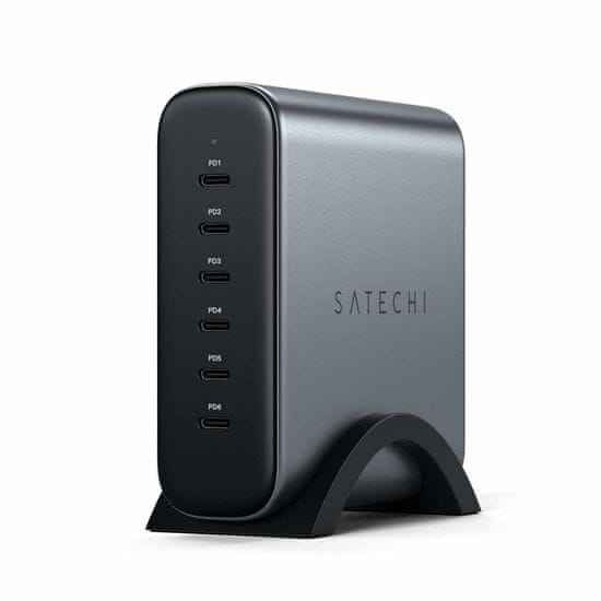 Satechi GaN 200W nabíječka USB-C se 6 porty 2 x USB-C PD 3.1 (140 W) a 4 x USB-C PD 3.0