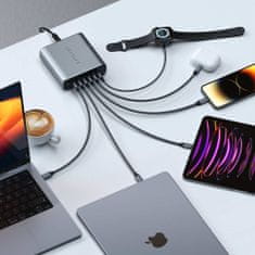 Satechi GaN 200W nabíječka USB-C se 6 porty 2 x USB-C PD 3.1 (140 W) a 4 x USB-C PD 3.0