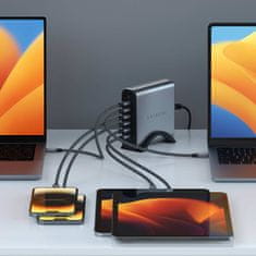 Satechi GaN 200W nabíječka USB-C se 6 porty 2 x USB-C PD 3.1 (140 W) a 4 x USB-C PD 3.0