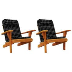 Greatstore Podušky na židli Adirondack 2 ks černé kárované oxfordská látka