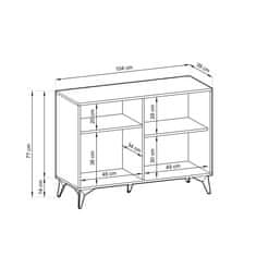 Homlando Komoda DIAMOND SANDS K 104 cm černý / dub EVOKE