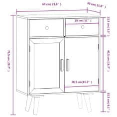 Vidaxl Příborník se zásuvkami 60 x 30 x 75,5 cm kompozitní dřevo