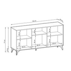 Homlando Komoda DIAMOND SANDS K 154 cm černý / dub EVOKE