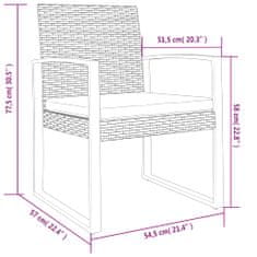 Vidaxl Zahradní jídelní židle 2 ks hnědé PP ratan