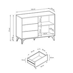 Homlando Komoda DIAMOND SANDS KSZ 104 cm černý / dub EVOKE