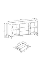 Homlando Komoda DIAMOND SANDS KSZ 154 cm černý / dub EVOKE