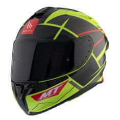 MT HELMETS Integrální přilba na motorku FF106 Pro Targo Pro Podium D1 fluo žluto-červeno-černá Velikost: L