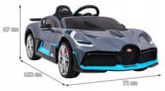 Moje Auto Bugatti Divo Autíčko Na Baterie Pro Děti Šedá