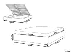 Beliani Čalouněná béžová postel s úložným prostorem 160x200 cm DINAN