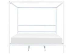 Beliani Kovová postel s baldachýnem 180 x 200 cm bílá LESTARDS