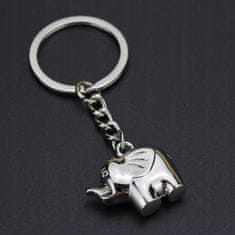 INNA Přívěsek na klíče se slonem pro štěstí Lucky elephant stříbrné barvy